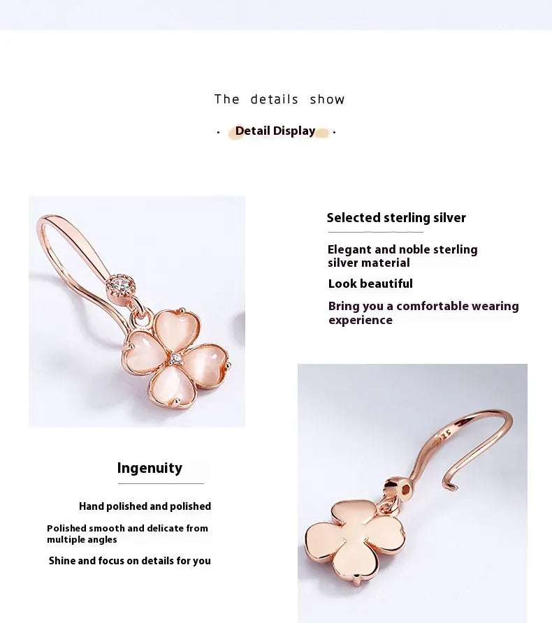 “Rose Gold Geometric Silver Earrings Set”