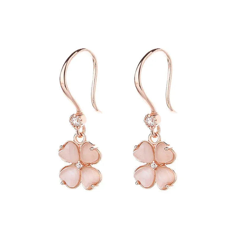 “Rose Gold Geometric Silver Earrings Set”