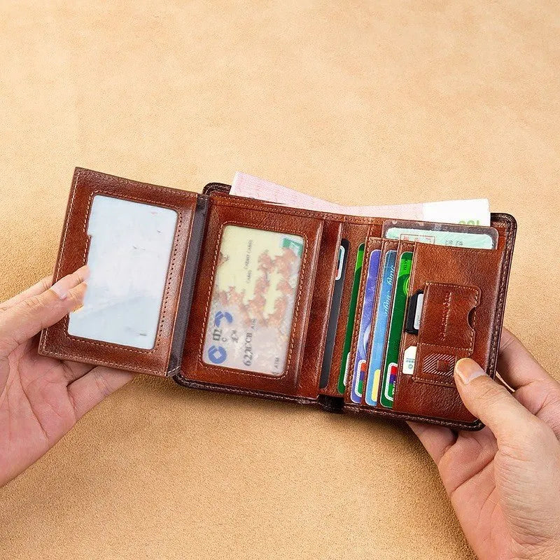 Premium Cowhide RFID Wallet for Men Plus